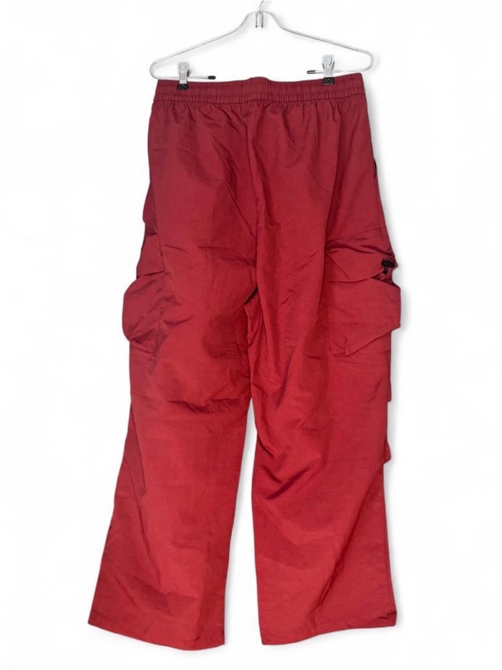 Women's Wide Leg Cargo Pants in Deep Red - Picture 5 of 6